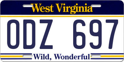 WV license plate ODZ697