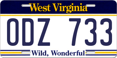 WV license plate ODZ733