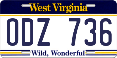 WV license plate ODZ736