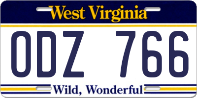 WV license plate ODZ766