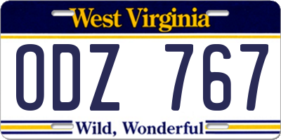 WV license plate ODZ767