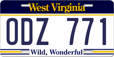 WV license plate ODZ771