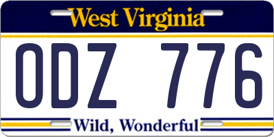 WV license plate ODZ776