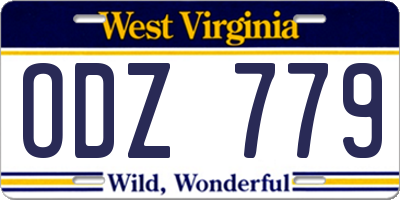 WV license plate ODZ779