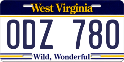 WV license plate ODZ780
