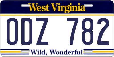 WV license plate ODZ782