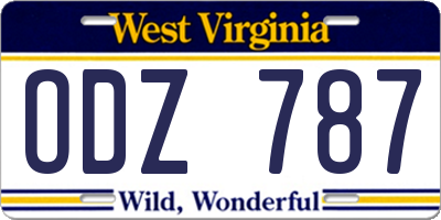 WV license plate ODZ787