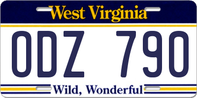 WV license plate ODZ790