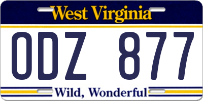 WV license plate ODZ877
