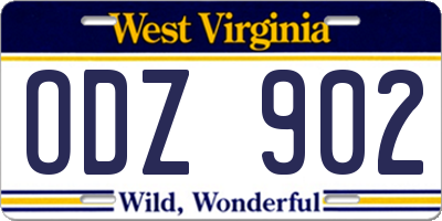 WV license plate ODZ902
