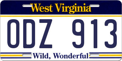 WV license plate ODZ913