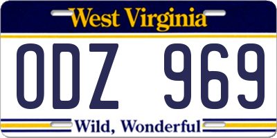 WV license plate ODZ969
