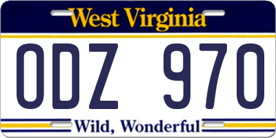 WV license plate ODZ970
