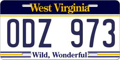 WV license plate ODZ973
