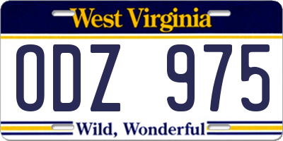 WV license plate ODZ975