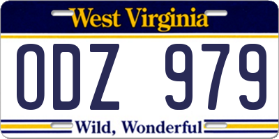 WV license plate ODZ979