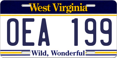 WV license plate OEA199