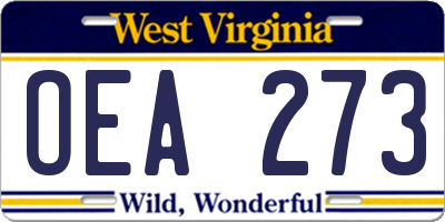 WV license plate OEA273