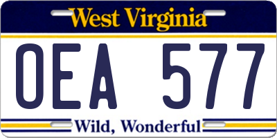 WV license plate OEA577