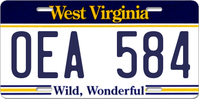 WV license plate OEA584
