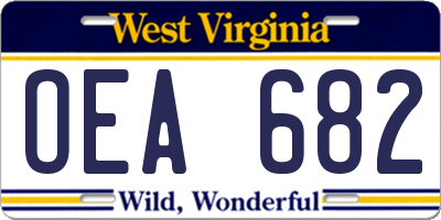 WV license plate OEA682