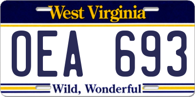 WV license plate OEA693