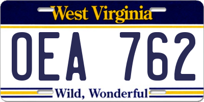 WV license plate OEA762