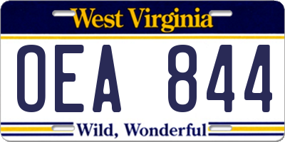 WV license plate OEA844