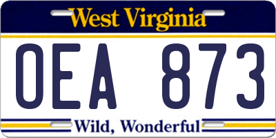 WV license plate OEA873