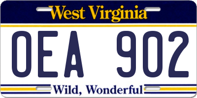 WV license plate OEA902