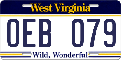 WV license plate OEB079
