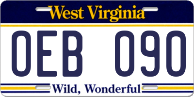 WV license plate OEB090