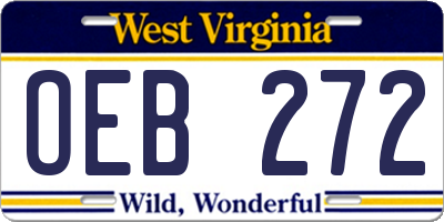 WV license plate OEB272