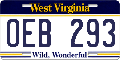 WV license plate OEB293