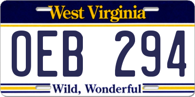 WV license plate OEB294