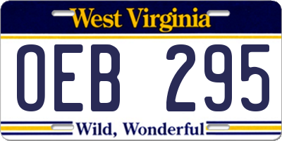 WV license plate OEB295