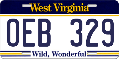 WV license plate OEB329