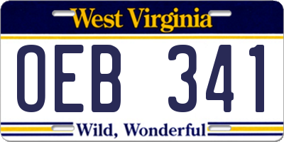 WV license plate OEB341