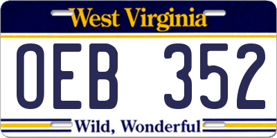 WV license plate OEB352