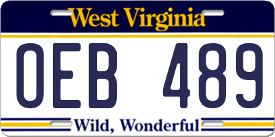 WV license plate OEB489