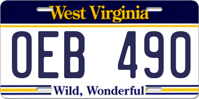 WV license plate OEB490