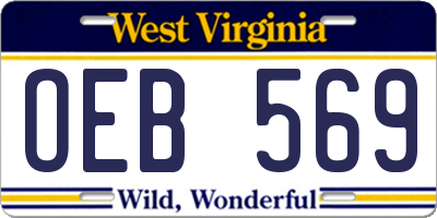 WV license plate OEB569