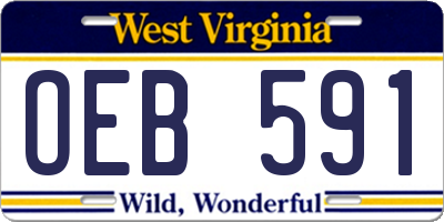 WV license plate OEB591