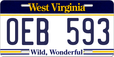 WV license plate OEB593