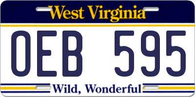 WV license plate OEB595