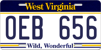 WV license plate OEB656