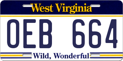 WV license plate OEB664