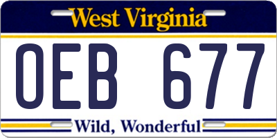 WV license plate OEB677