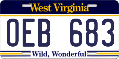 WV license plate OEB683