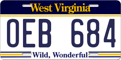 WV license plate OEB684
